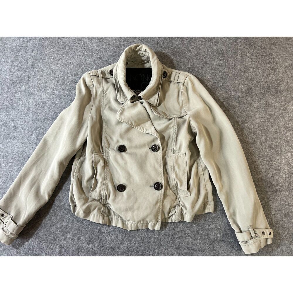 Superdry Mono Mac Cropped Trench Jacket Utility Double Breasted Sz M Fall
